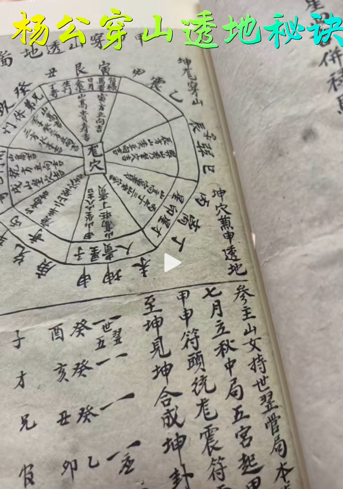 兴国三僚祖传《杨公穿山透地秘诀》，原版推盘心法，杨筠松三合地理实操古本(5)
